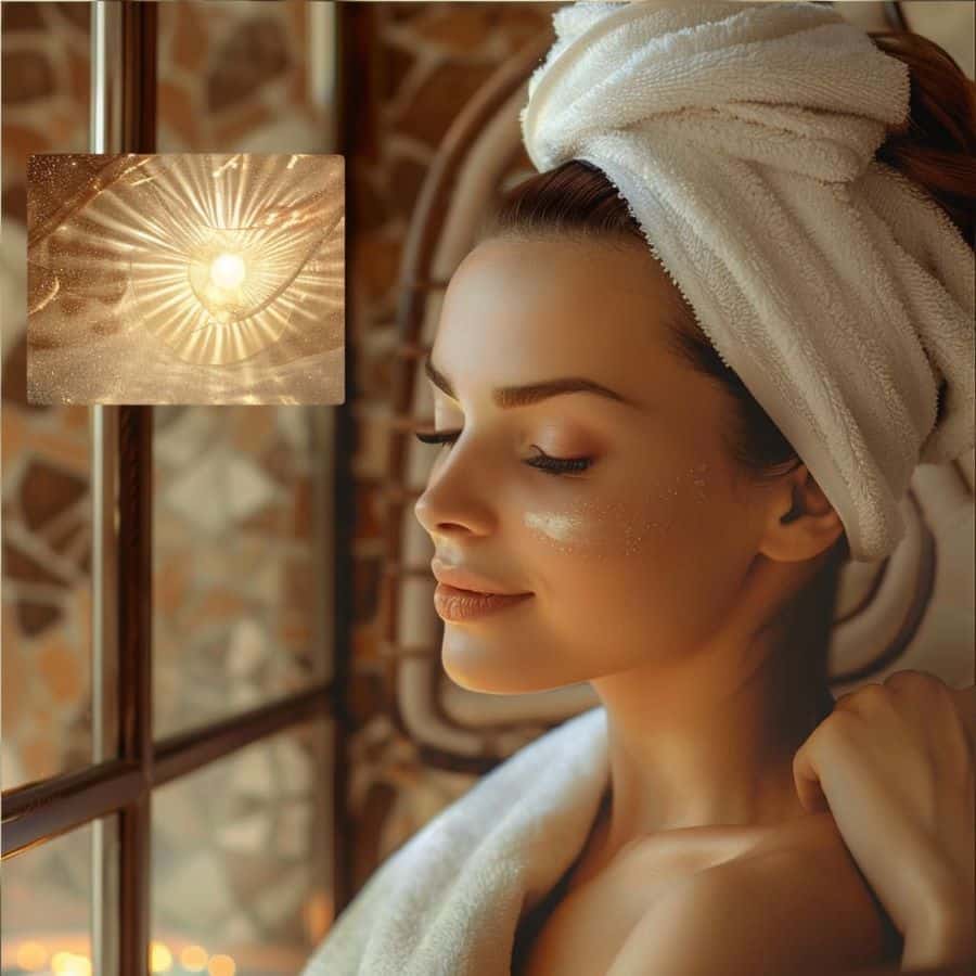 mujer disfrutando en un spa