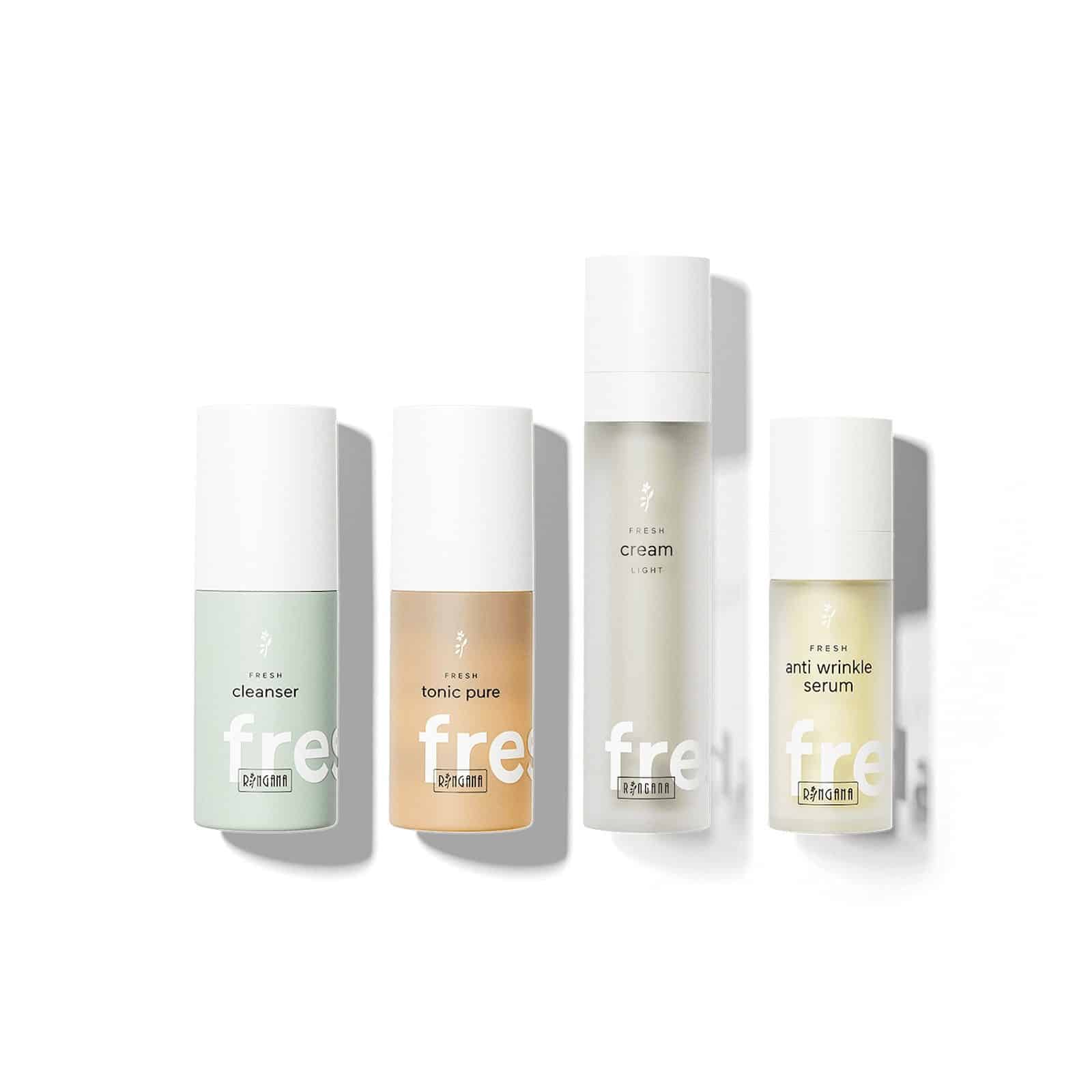 Set de productos Ringana Fresh para rutina facial de acné hormonal